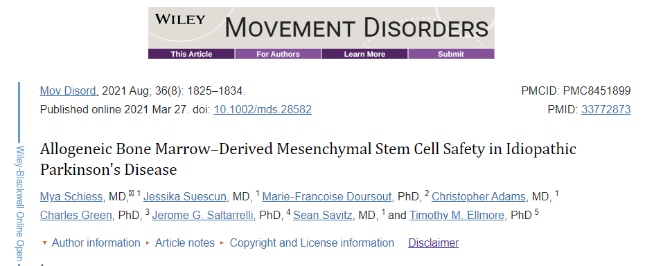 美國麥戈文醫學院：干細胞治療帕金森病安全、有效！
