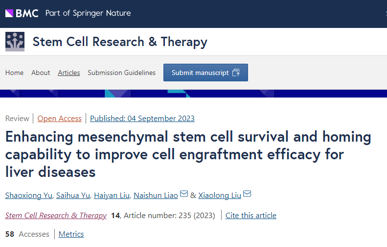 增強(qiáng)干細(xì)胞的存活和歸巢能力,提高干細(xì)胞移植治療肝病的功效 增強(qiáng)干細(xì)胞的存活和歸巢能力,提高干細(xì)胞移植治療肝病的功效