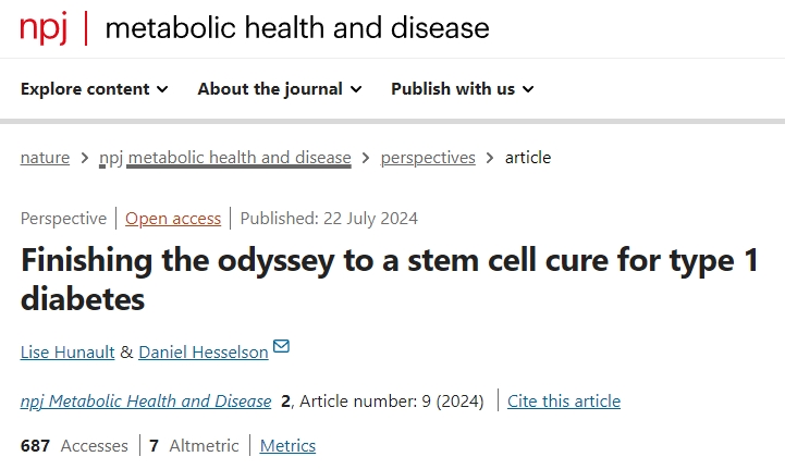 《自然》子刊:完成干細(xì)胞治療1型糖尿病的奧德賽之旅 《自然》子刊:完成干細(xì)胞治療1型糖尿病的奧德賽之旅