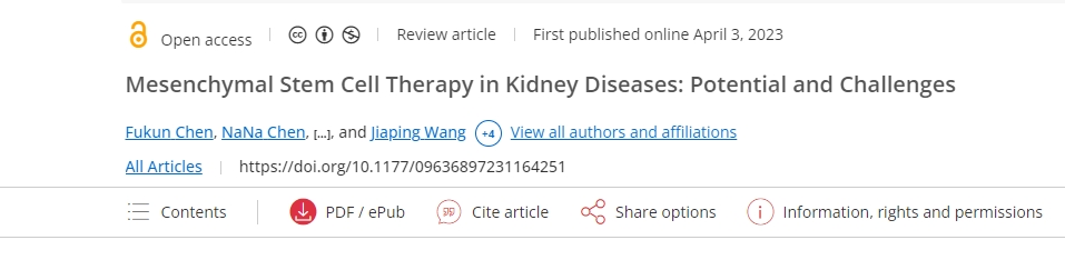 間充質干細胞治療腎臟疾?。簼摿εc挑戰