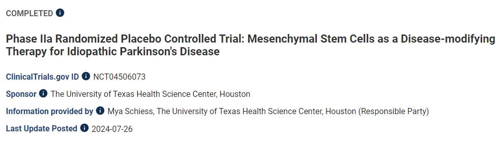 間充質干細胞作為帕金森病的疾病改良療法 間充質干細胞作為帕金森病的疾病改良療法