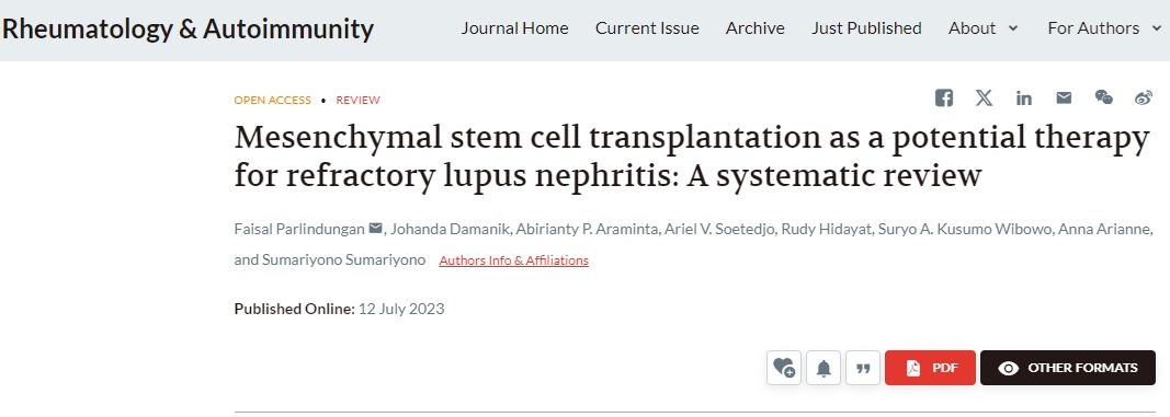間充質(zhì)干細(xì)胞移植作為難治性狼瘡性腎炎的潛在治療方法：系統(tǒng)評(píng)價(jià)