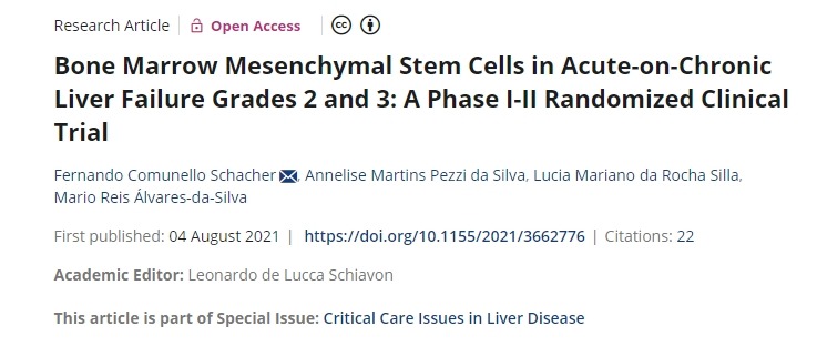 骨髓間充質干細胞在 2 級和 3 級急性慢性肝衰竭中的應用:I-II 期隨機臨床試驗 骨髓間充質干細胞在 2 級和 3 級急性慢性肝衰竭中的應用:I-II 期隨機臨床試驗