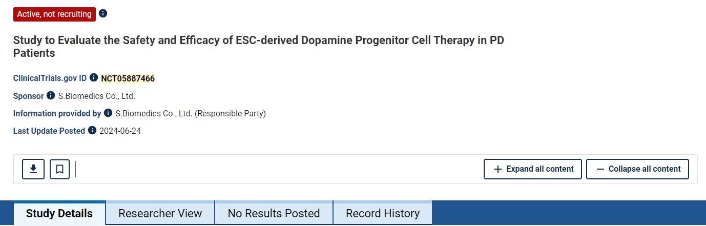 細胞療法治療帕金森病的1/2a期臨床試驗的移植后一年數據 細胞療法治療帕金森病的1/2a期臨床試驗的移植后一年數據