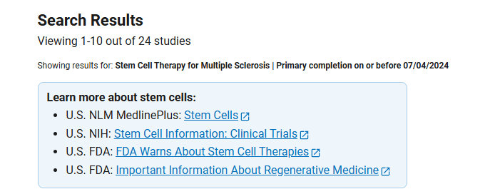 干細胞治療多發(fā)性硬化癥臨床研究項目有24項。其中已完成的有17項。
