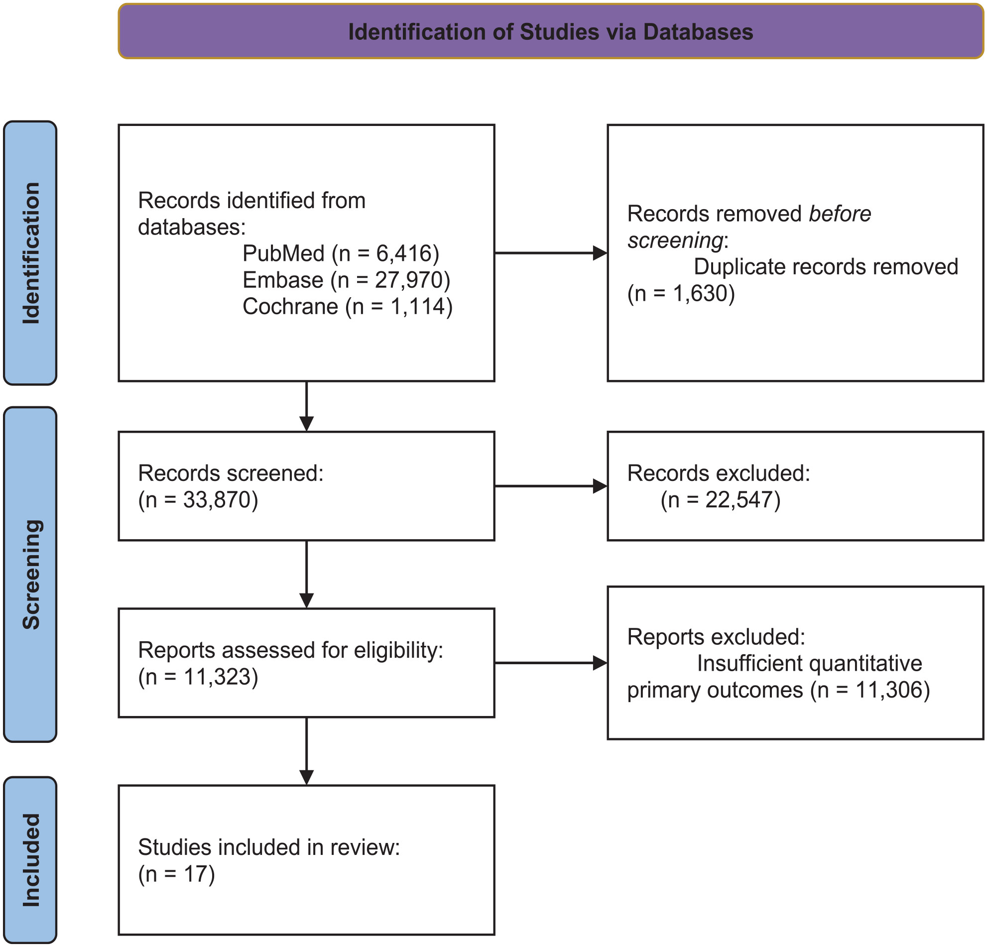 圖1：通過數據庫識別研究。