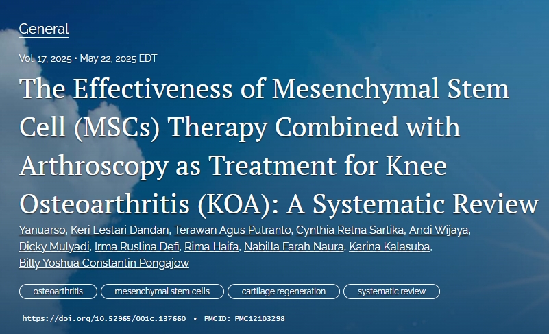 間充質干細胞(MSCs)療法聯合關節鏡治療膝骨關節炎(KOA)的療效:系統評價 間充質干細胞(MSCs)療法聯合關節鏡治療膝骨關節炎(KOA)的療效:系統評價