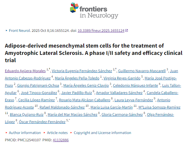 脂肪來源間充質(zhì)干細胞治療肌萎縮側(cè)索硬化癥：一項 I/II 期安全性和有效性臨床試驗