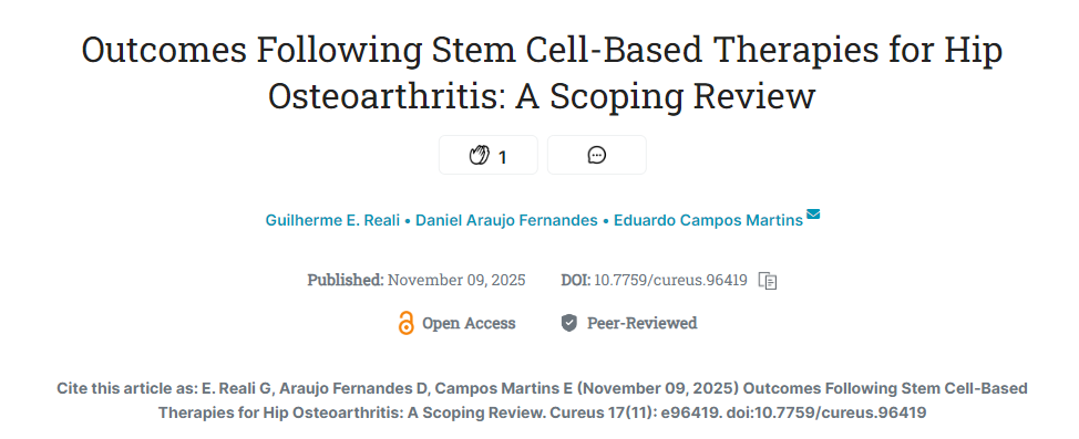 干細胞療法治療髖關節骨關節炎的療效：范圍綜述