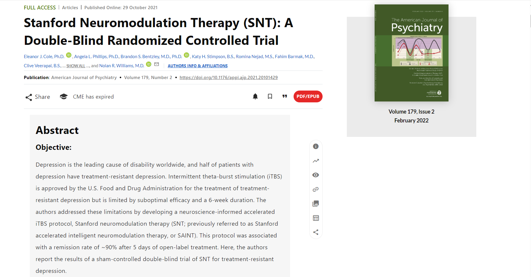 斯坦福神經(jīng)調(diào)節(jié)療法 (SNT)：一項(xiàng)雙盲隨機(jī)對(duì)照試驗(yàn)