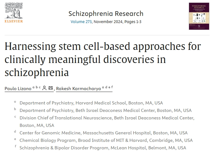利用干細胞方法在精神分裂癥領域取得具有臨床意義的發現
