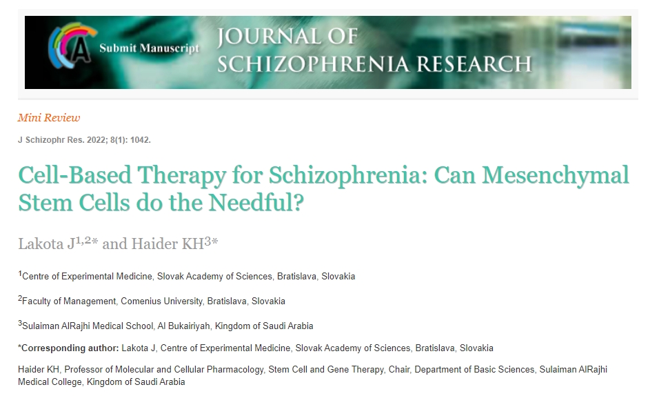 精神分裂癥的細胞療法：間充質干細胞能發揮其應有的作用嗎？