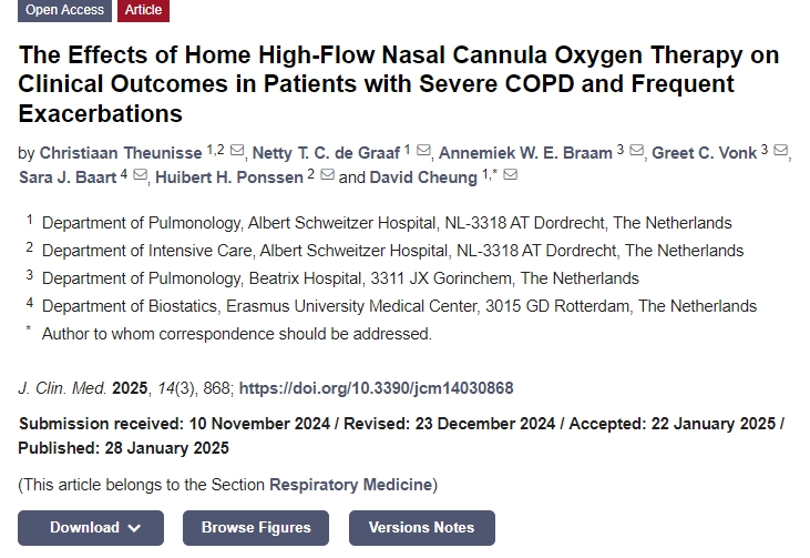 家庭高流量鼻導管氧療對重度COPD和頻繁發作患者臨床療效的影響