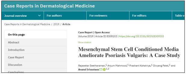 間充質(zhì)干細(xì)胞條件培養(yǎng)基改善尋常型銀屑病：案例研究