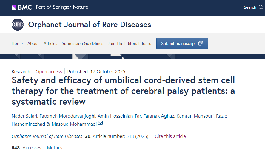 臍帶血干細胞療法治療腦癱患者的安全性和有效性:系統評價 臍帶血干細胞療法治療腦癱患者的安全性和有效性:系統評價