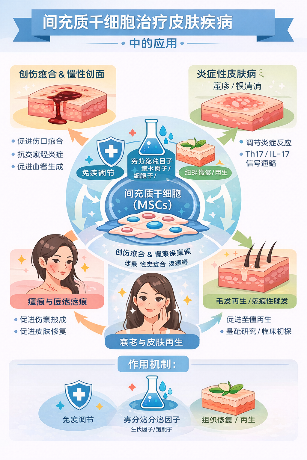 間充質干細胞治療5大種類皮膚病中的應用：從作用機制到臨床研究進展