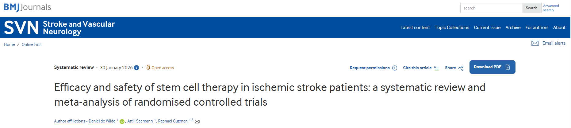 干細胞療法破局缺血性卒中治療?17項研究999例患者Meta分析給出肯定答案 干細胞療法破局缺血性卒中治療?17項研究999例患者Meta分析給出肯定答案