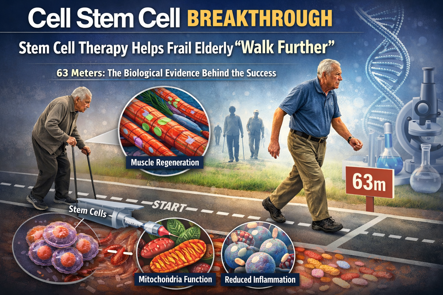 《細胞干細胞》重磅:干細胞療法讓衰弱老人“走得更遠”,63米突破背后的證據 《細胞干細胞》重磅:干細胞療法讓衰弱老人“走得更遠”,63米突破背后的證據