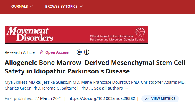 異體骨髓間充質(zhì)干細胞治療特發(fā)性帕金森病的安全性 異體骨髓間充質(zhì)干細胞治療特發(fā)性帕金森病的安全性