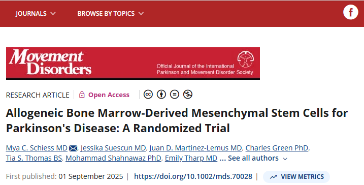 異體骨髓間充質(zhì)干細胞治療帕金森病:一項隨機試驗 異體骨髓間充質(zhì)干細胞治療帕金森病:一項隨機試驗