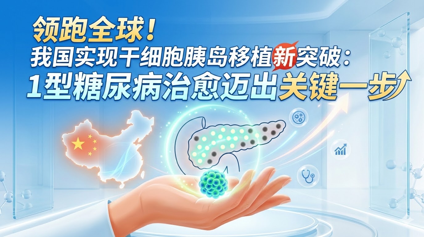 領跑全球!國內實現干細胞胰島移植新突破:1型糖尿病治愈邁出關鍵一步 領跑全球!國內實現干細胞胰島移植新突破:1型糖尿病治愈邁出關鍵一步
