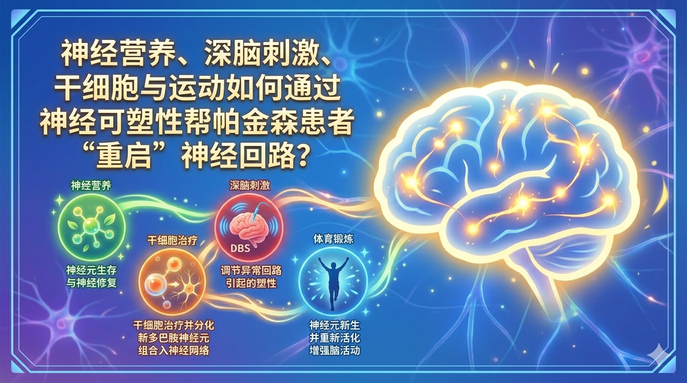 神經營養、深腦刺激、干細胞療法與運動如何通過神經可塑性幫帕金森患者重獲運動能力？