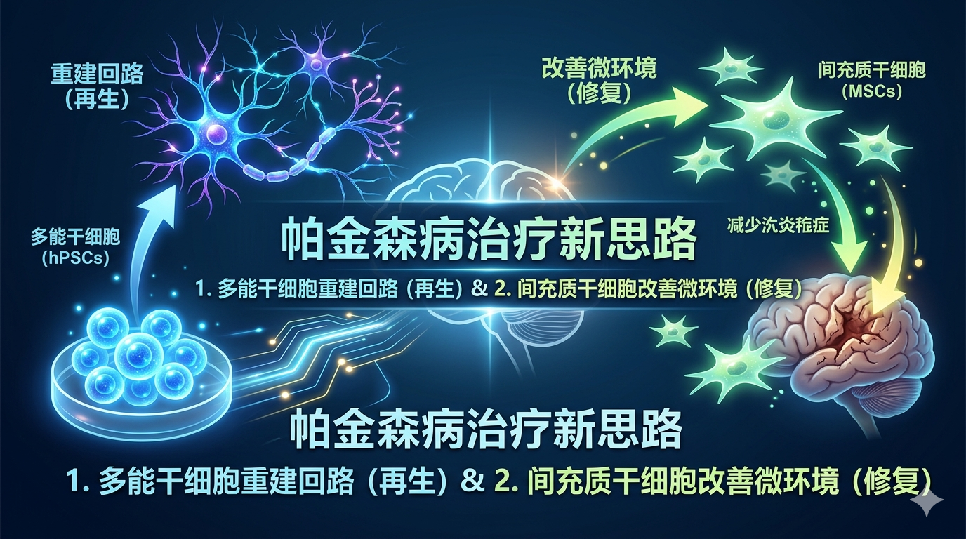 帕金森病治療新思路：利用多能干細胞重建回路（再生），借力間充質(zhì)干細胞改善微環(huán)境（修復）