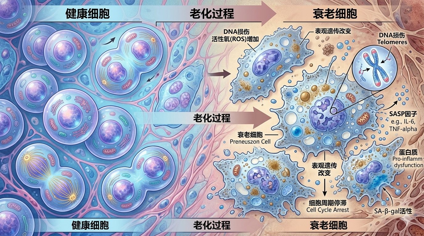 健康細胞老化過程